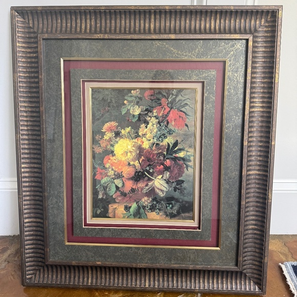 Other - Custom Framed Print (Jan Van Huysum ?) Flowers in a Vase